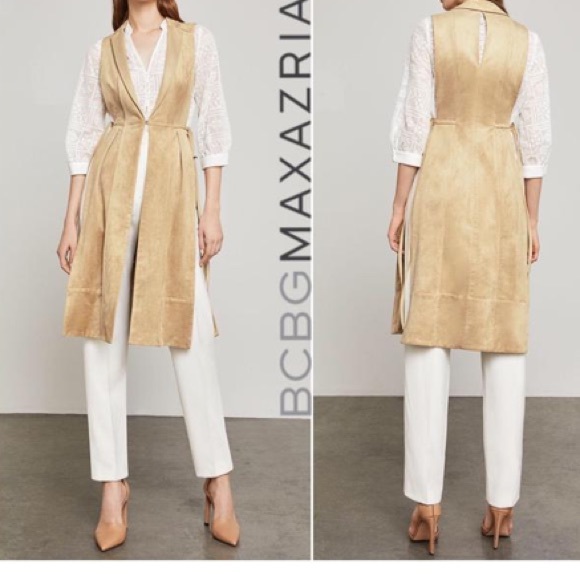 🌻HP🌻 BCBGMAXAZRIA GAIA OPEN TIE DUSTER VEST - Picture 5 of 13